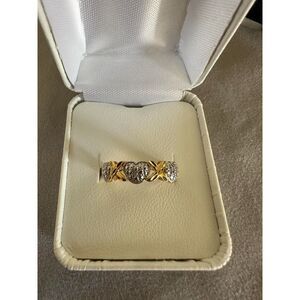 Cute XOXO 14 KTP Gold Natural Diamond Ring